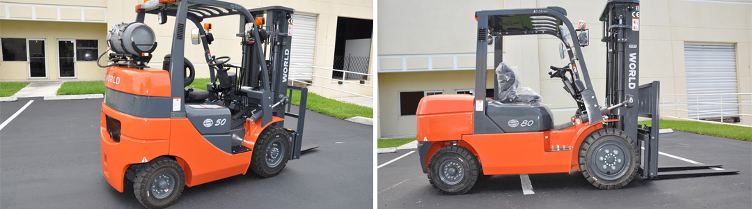 two World-Lift forklifts